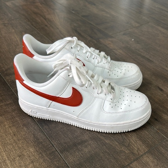 Nike White and Red Air Sneakers, worn once. - Picture 1 of 4